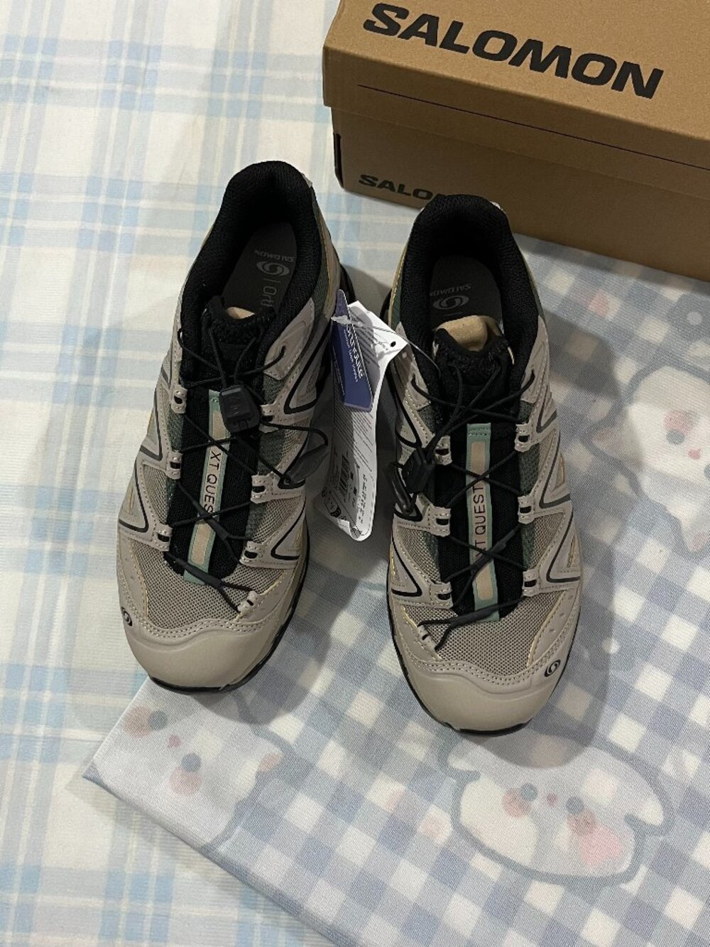 Salomon XT-Quest Retro Outdoor Hiking Shoes (Grey-Green)